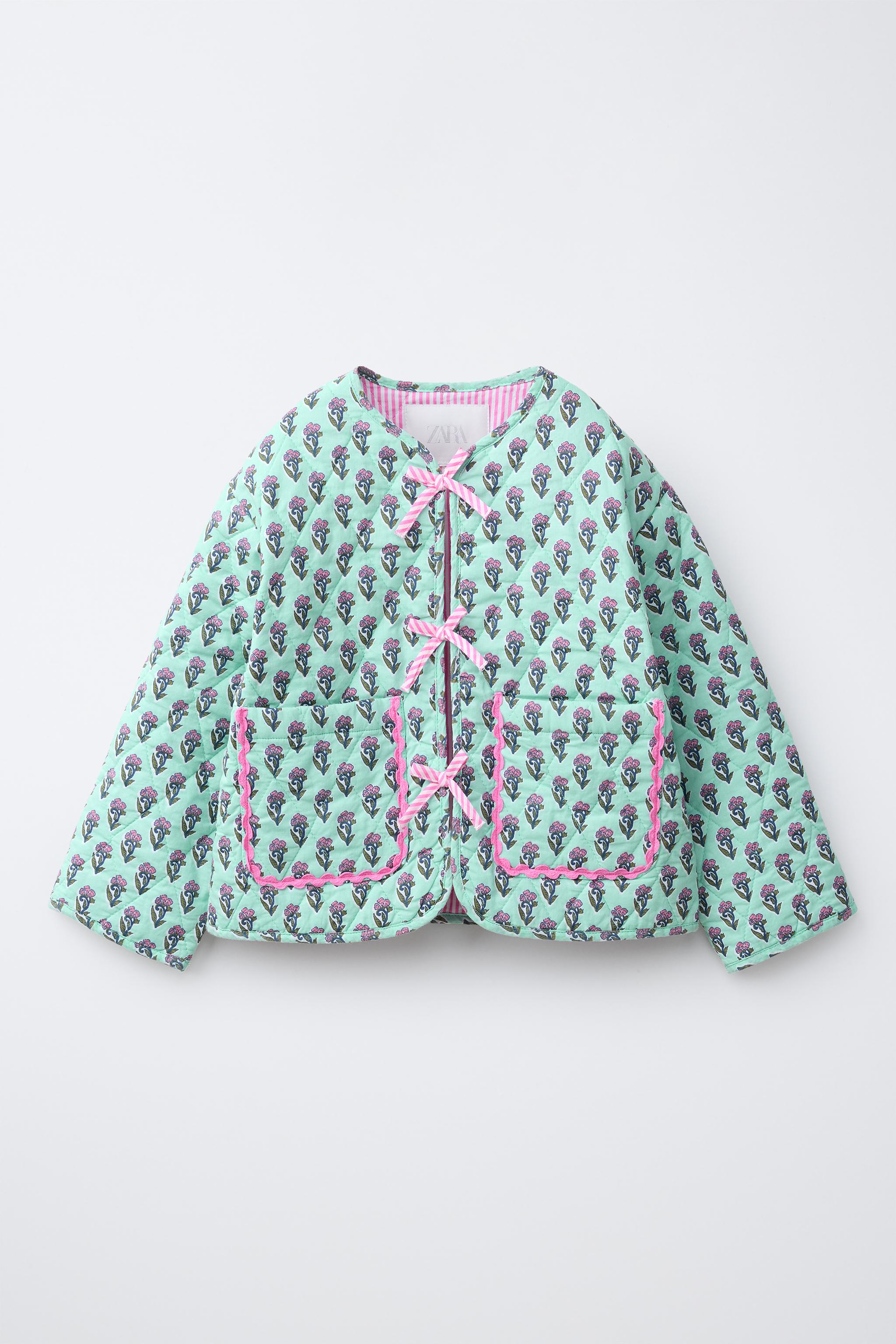 VESTE MATELASSÉE FLEURS ET NŒUDS